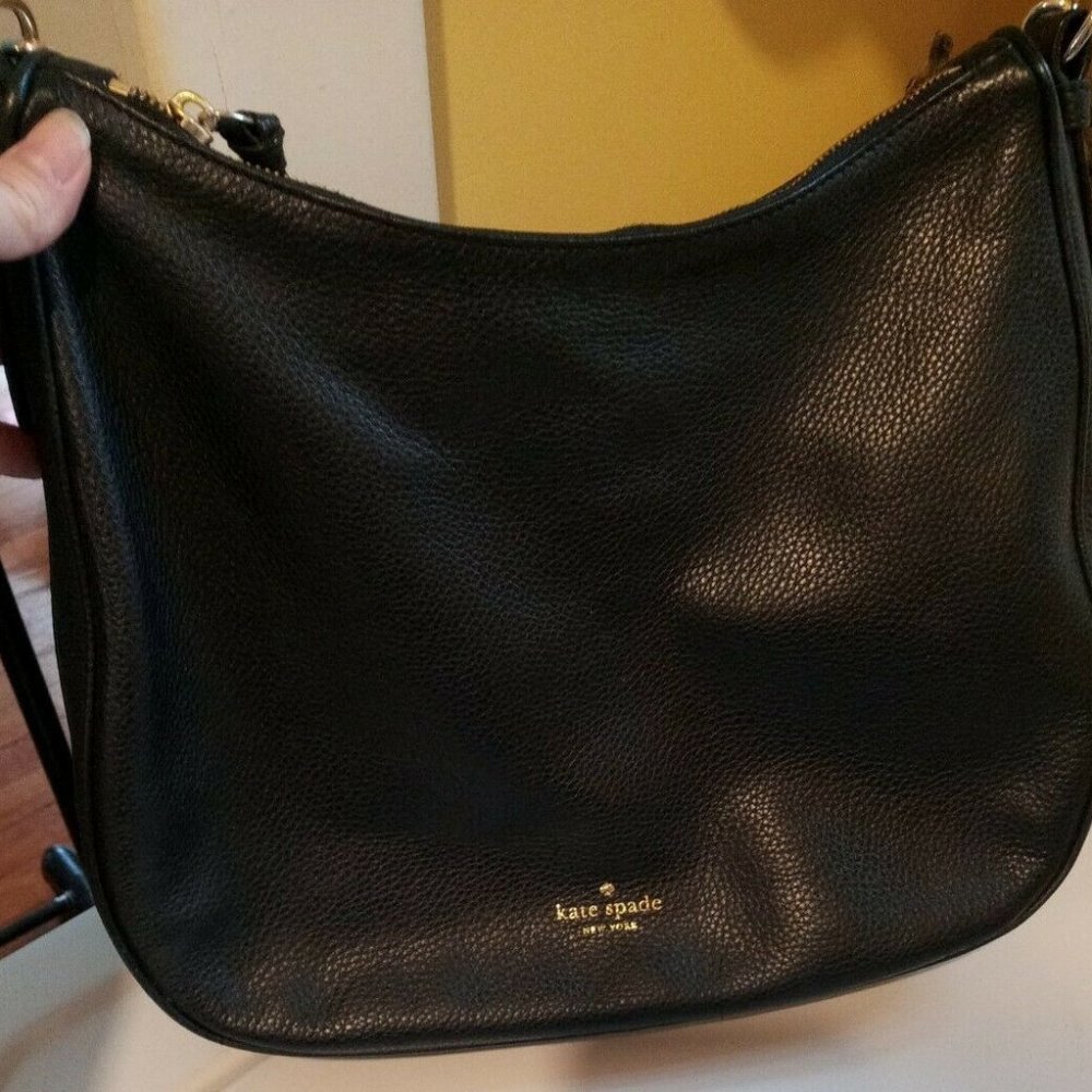 KATE SPADE Black Pebbled Leather Purse Handbag Crossbody